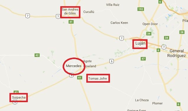 Lujan, Mercedes y San Andrés de Giles, Buenos Aires, Argentina